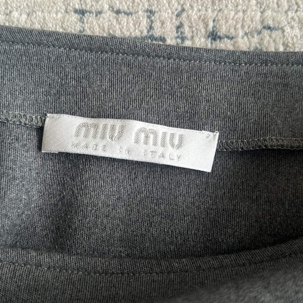 Miu Miu Large A-Line Gray Knit Wool Short Skirt. … - image 6